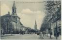 Tilsit - German street with city hall and city church